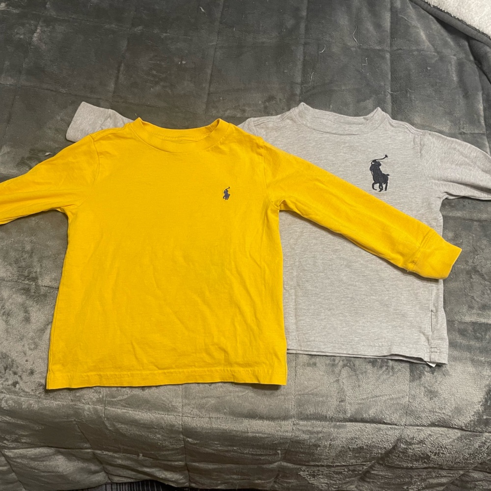 Two, toddler boys Ralph Lauren long sleeve t shirts.